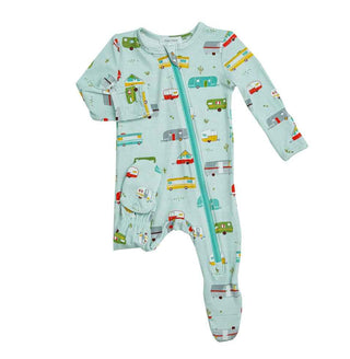 Campers Zipper Footie Green Baby & Toddler Sleepwear