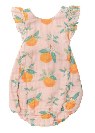 Girl's Cap Sleeve Romper Sunsuit - Orange Blossom Baby One-Pieces