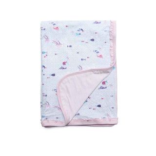 Ruffle Bamboo Blanket - Mermaid Swaddling & Receiving Blankets