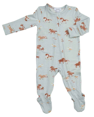 Wild Horses Zipper Footie Baby & Toddler Sleepwear