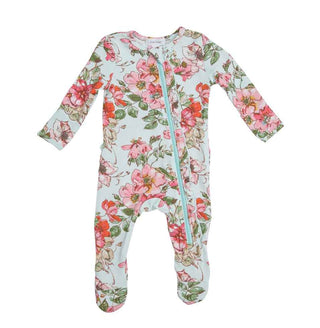 Woodrose Ruffle Back Zipper Footie Baby & Toddler Sleepwear