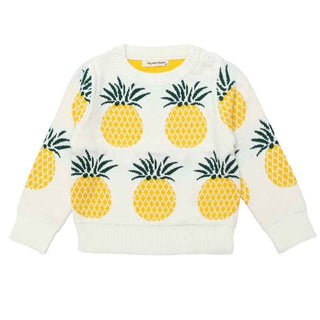 Pineapple Knit Pullover Sweater - White Baby & Toddler Outerwear