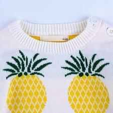 Pineapple Knit Pullover Sweater - White Baby & Toddler Outerwear