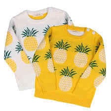 Pineapple Knit Toddler and Baby Pullover Sweater - Yellow Baby & Toddler Outerwear