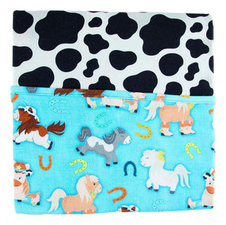 Baby Boys Bamboo Nursery Blanket - Toby (Horses) Swaddling & Receiving Blankets