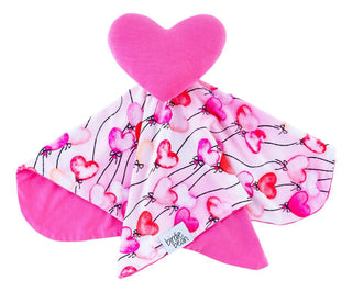 Baby Girls Bamboo Heart Plush Lovey Blanket - Amara (Heart Balloons) Swaddling & Receiving Blankets