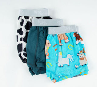 Boy's Bamboo Boxer Brief Set - Toby (Horses) Toddler Underwear