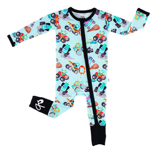 Boy's Convertible Footie Romper - Kenny (Monster Trucks) Baby & Toddler Sleepwear