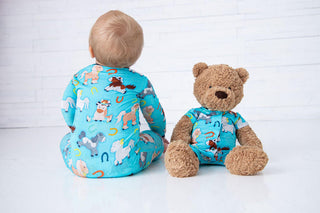 Boy's Bamboo Convertible Footie Romper - Toby (Horses) Baby & Toddler Sleepwear