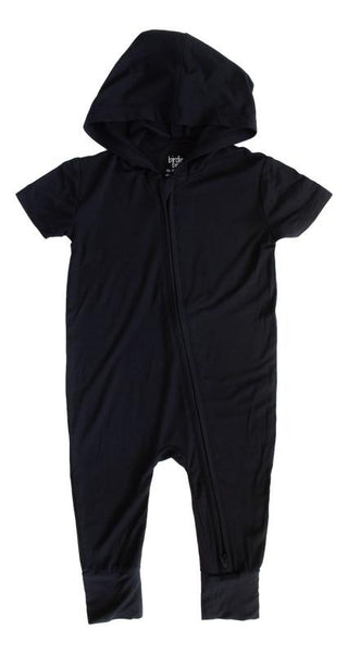 Boy's Hooded Zipper Romper - Jet Baby One-Pieces