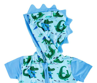 Boy's Hooded Zipper Romper - Palmer (Golf Gators) Baby One-Pieces