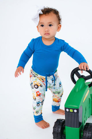 Boy's Long Sleeve One-Piece and Harem Jogger Pants Outfit Set - Billy (Trucks and Tractors) Baby & Toddler Outfits