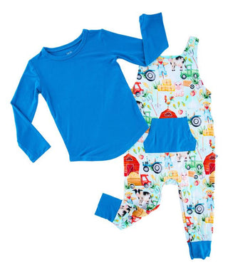 Boy's Long Sleeve T-Shirt and Overall Outfit Set - Joey (Farm) Baby & Toddler Outfits