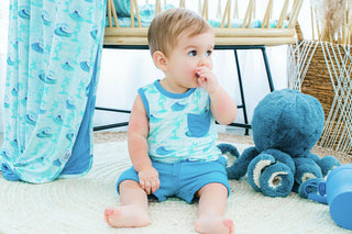 Boy's Pocket Tank Top - Chase (Waves & Palm Trees) Baby & Toddler Tops