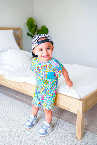 Boy's Shortie Romper - Jesse (Boomboxes) Baby One-Pieces