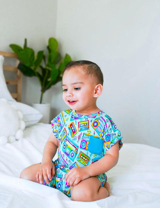 Boy's Shortie Romper - Jesse (Boomboxes) Baby One-Pieces