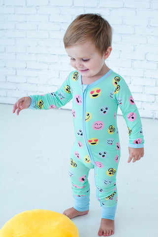 Convertible Footie Romper - Marley (Smiles) Baby & Toddler Sleepwear