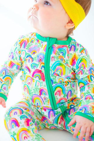 Convertible Footie Romper - Riley (Rainbows) Baby & Toddler Sleepwear