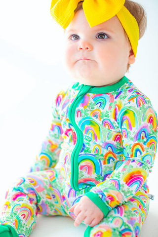 Convertible Footie Romper - Riley (Rainbows) Baby & Toddler Sleepwear