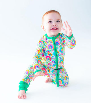 Convertible Footie Romper - Riley (Rainbows) Baby & Toddler Sleepwear