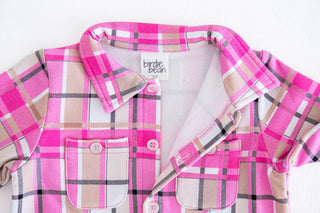 Girl's Bamboo Long Sleeve Flannel Shirt - Pink Plaid Baby & Toddler Tops