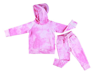 Girl's Bamboo Long Sleeve Hoodie and Jogger Outfit Set - Prism Tie-Dye Baby & Toddler Outfits