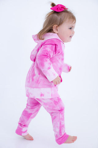 Girl's Bamboo Long Sleeve Hoodie and Jogger Outfit Set - Prism Tie-Dye Baby & Toddler Outfits