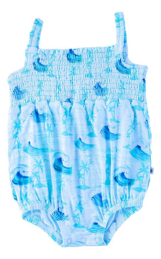 Girl's Bubble Romper - Chase (Waves & Palm Trees) Baby One-Pieces