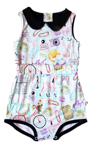 Girl's Bubble Romper - Emilie (Paris) Baby One-Pieces