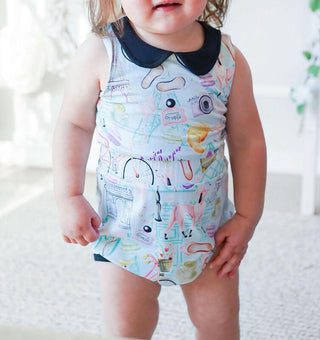 Girl's Bubble Romper - Emilie (Paris) Baby One-Pieces