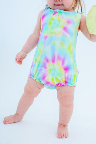 Girl's Bamboo Bubble Romper - Isla (Tie-Dye) Baby One-Pieces