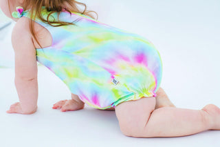 Girl's Bamboo Bubble Romper - Isla (Tie-Dye) Baby One-Pieces