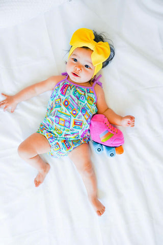 Girl's Bubble Romper - Jesse (Boomboxes) Baby One-Pieces