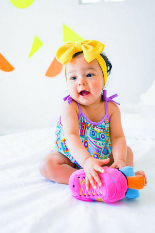 Girl's Bubble Romper - Jesse (Boomboxes) Baby One-Pieces