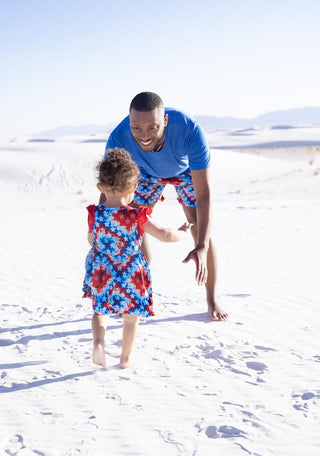 Girl's Bamboo Dress and Shorts Outfit Set - Maverick (Patriotic Tie Dye) Baby & Toddler Outfits