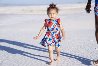 Girl's Bamboo Dress and Shorts Outfit Set - Maverick (Patriotic Tie Dye) Baby & Toddler Outfits