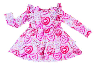 Girl's Long Sleeve Dress - Juliette (Heart Donuts) Baby & Toddler Dresses