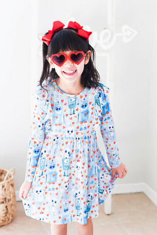 Girl's Long Sleeve Dress - Roberto (Robots) Baby & Toddler Dresses