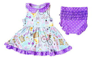 Girl's Peplum Outfit Set with Bloomers - Emilie (Paris) Baby & Toddler Outfits