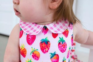 Girl's Peplum Outfit Set with Bloomers - Lucy (Strawberries) Baby & Toddler Outfits