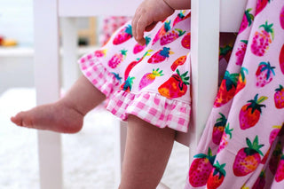 Girl's Peplum Outfit Set with Bloomers - Lucy (Strawberries) Baby & Toddler Outfits