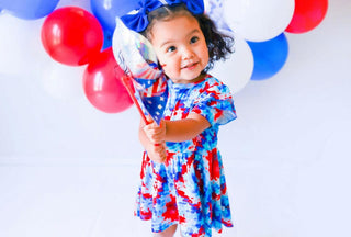 Girl's Peplum Outfit Set with Bloomers - Maverick (Patriotic Tie Dye) Baby & Toddler Outfits