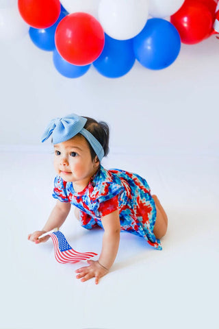 Girl's Peplum Outfit Set with Bloomers - Maverick (Patriotic Tie Dye) Baby & Toddler Outfits