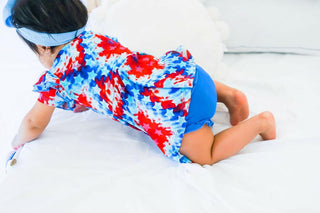 Girl's Peplum Outfit Set with Bloomers - Maverick (Patriotic Tie Dye) Baby & Toddler Outfits