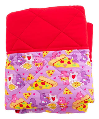 Girl's Quilted Toddler Blanket - Care Bears Pizza Valentine Swaddling & Receiving Blankets