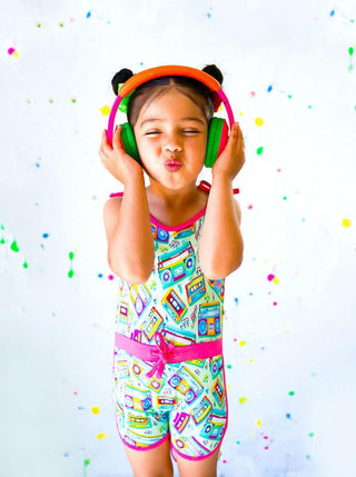 Girl's Retro Romper - Jesse (Boomboxes) Baby One-Pieces