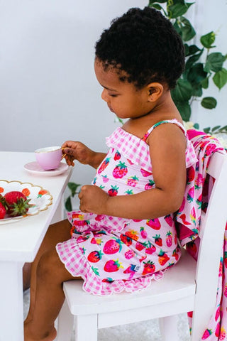 Girl's Sleeveless Dress - Lucy (Strawberries) Baby & Toddler Dresses