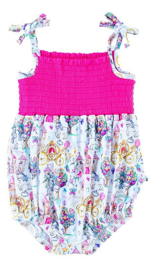 Girl's Smocked Bubble Romper - Ella (Princess) Baby One-Pieces