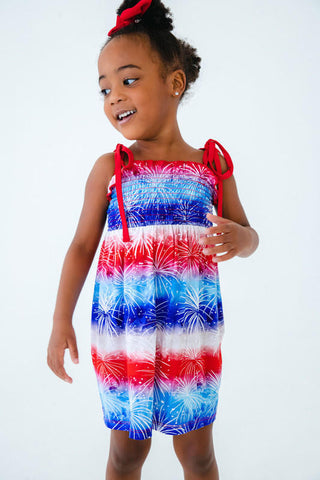 Girl's Bamboo Smocked Dress - Indy (Fireworks) Baby & Toddler Dresses