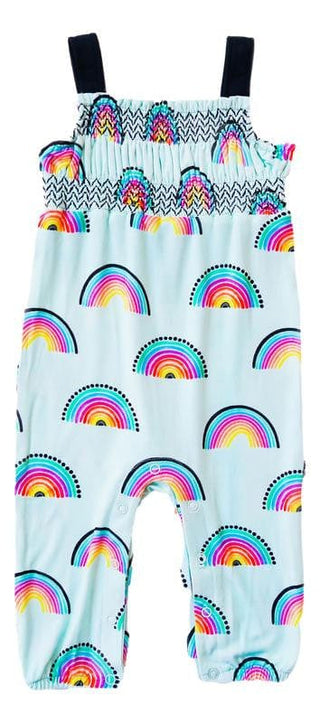 Girl's Smocked Romper - Mila (Rainbows) Baby One-Pieces